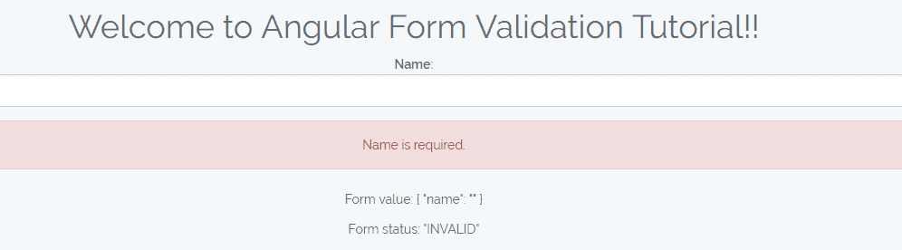 Angular Reactive Form Validation
