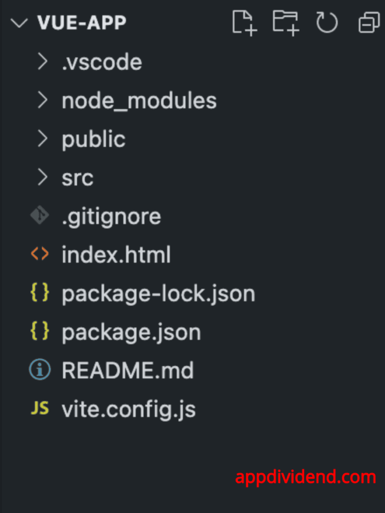 Vue project folder structure using Vite