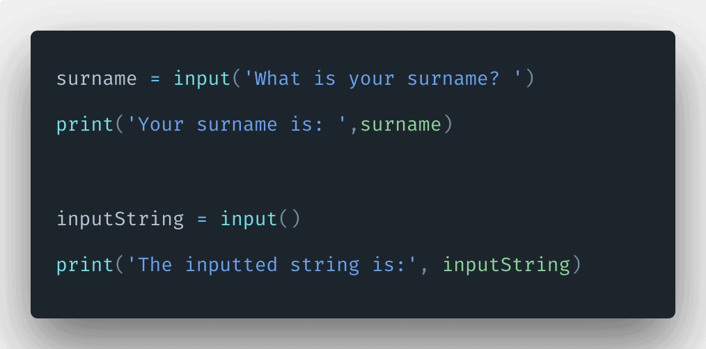 Python Input Tutorial Example