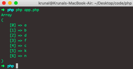 PHP Array Keys Example