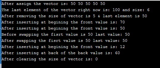 C++ Vector Modifiers Example