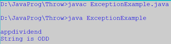 Java throw keyword