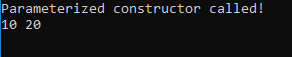 Parameterized constructor