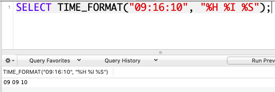 TIME_FORMAT() in SQL