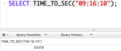 TIME_TO_SEC() in SQL