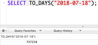 TO_DAYS() in SQL