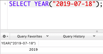 YEAR() in SQL