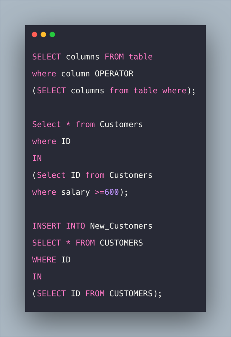 Sql Subqueries Example Subqueries In Sql Tutorial Laptrinhx 5906