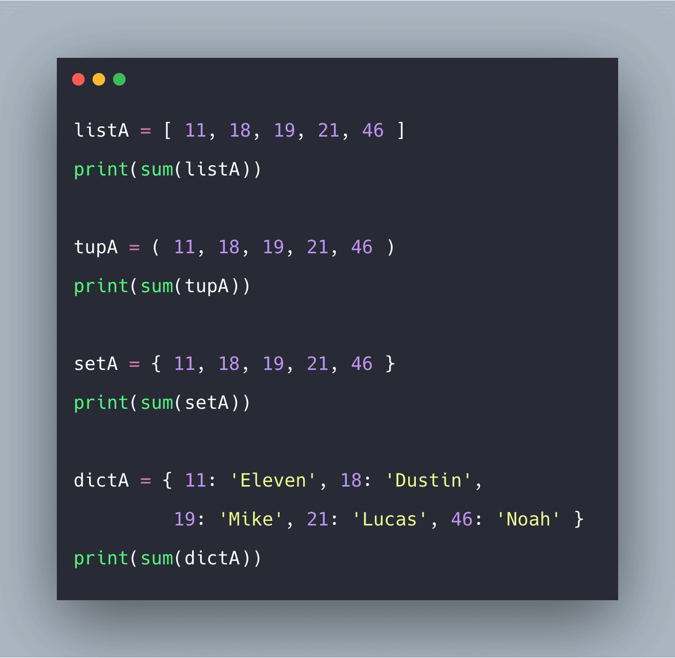 Python sum(): Calculate the Sum of List, Tuple, Set, Dictionary