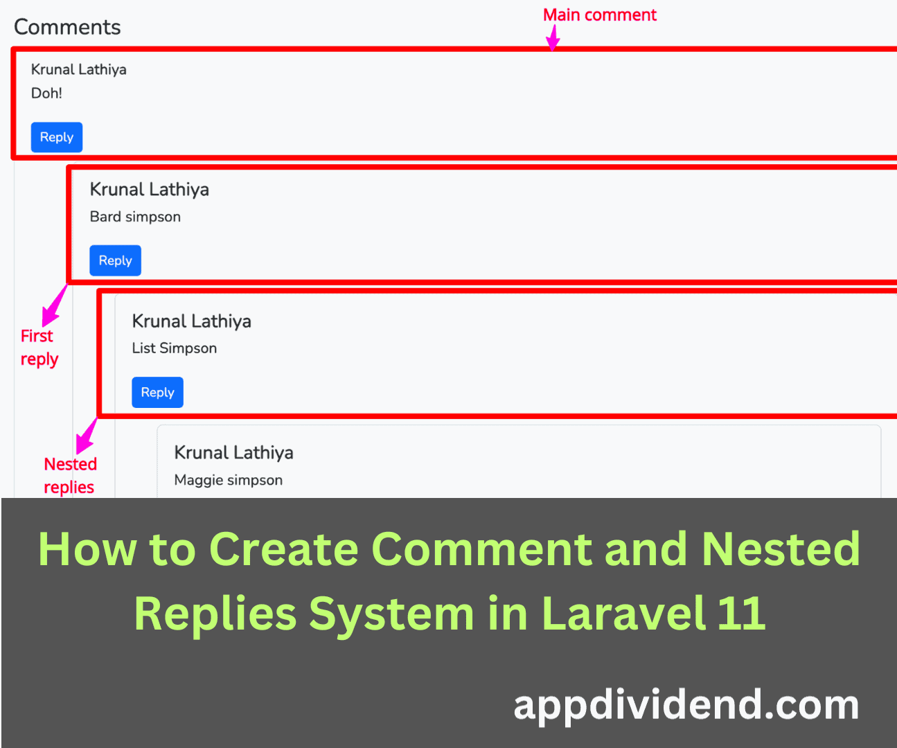 How to Create Comment and Nested Replies System in Laravel 11