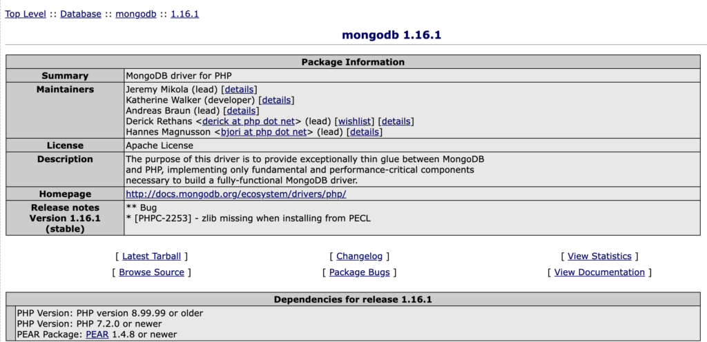 mongodb 1.16.1