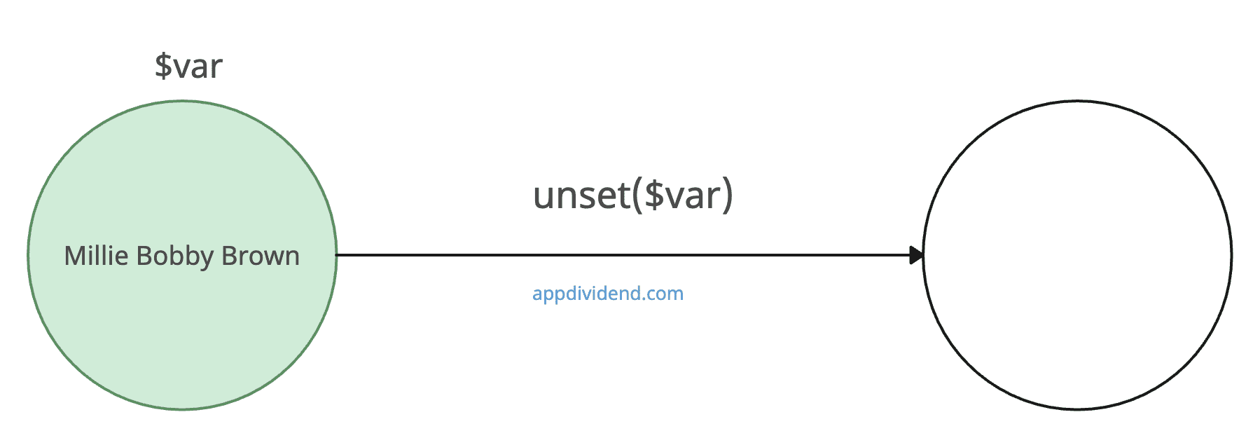 Visual Representation of PHP unset() Function