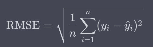 Formula of RMSE