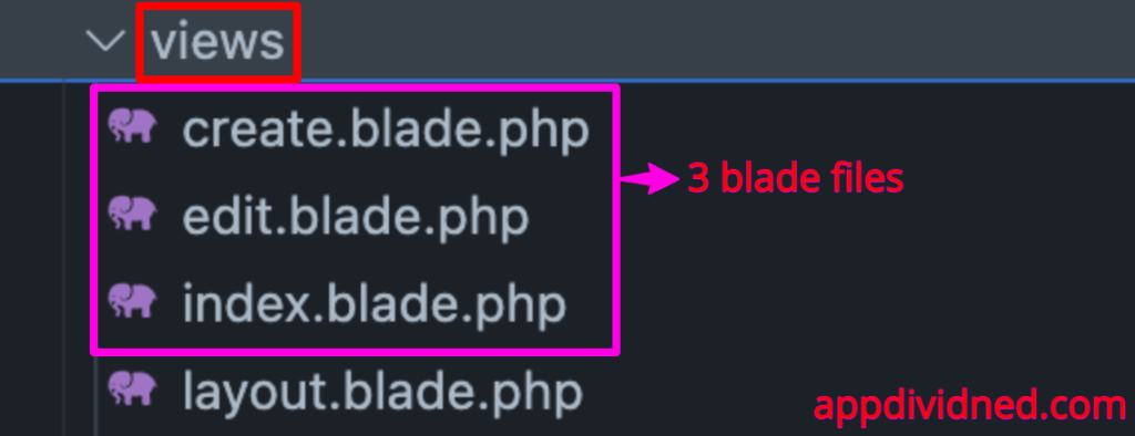 Creating 3 new blade files
