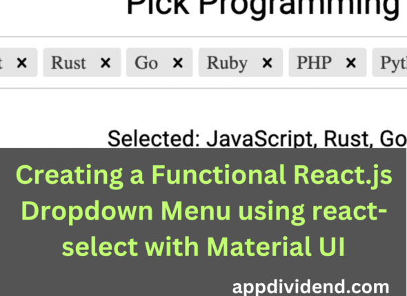 Creating a Functional React.js Dropdown Menu using react-select with Material UI