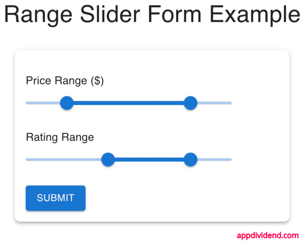 Range slider component in React