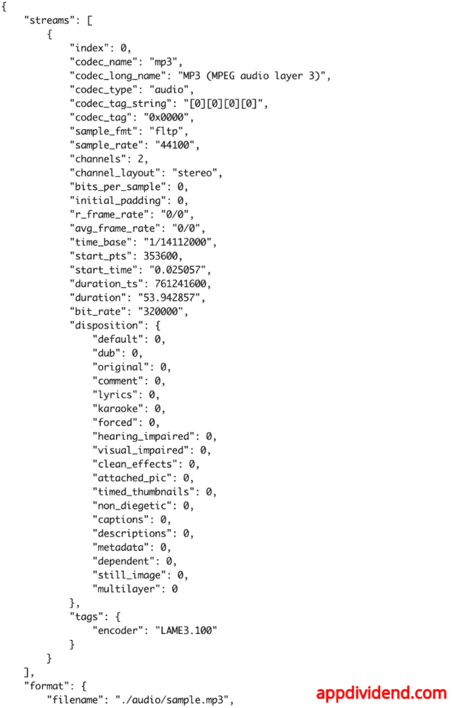 Output of using FFMpeg with ffprobe via subprocess