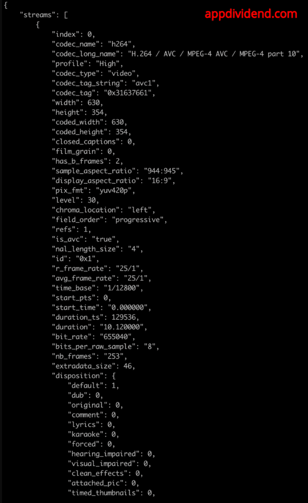 Metadata as json response