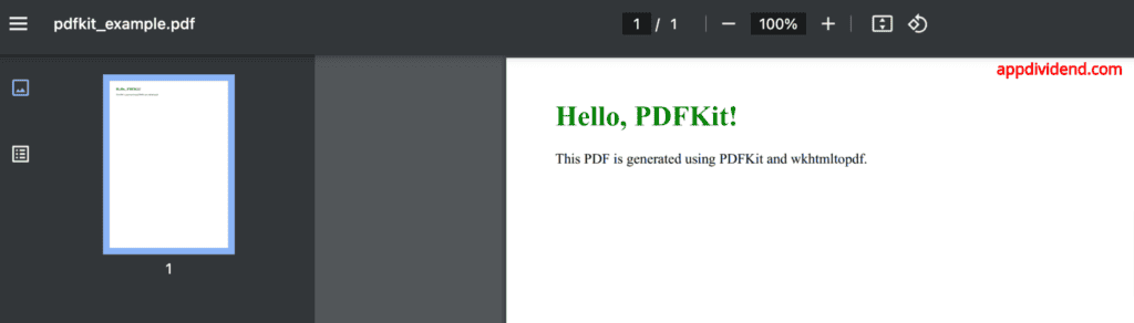 Using Method 4 - Using pdfkit