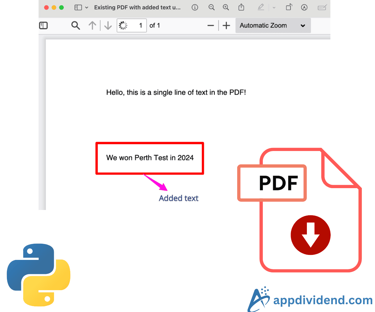 Efficient Way to Add Text to Existing PDF in Python