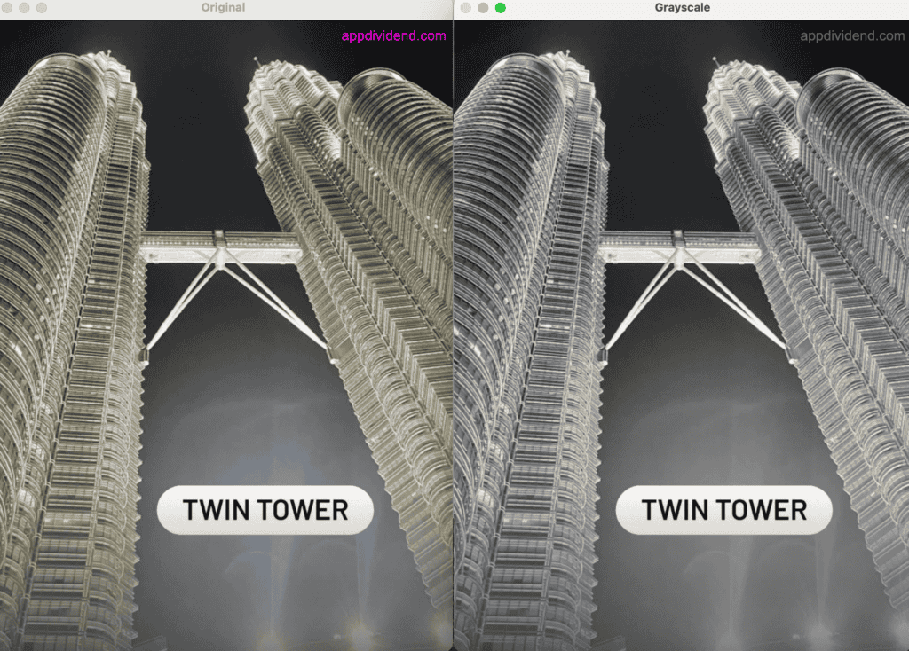 Normal image and grayscale image