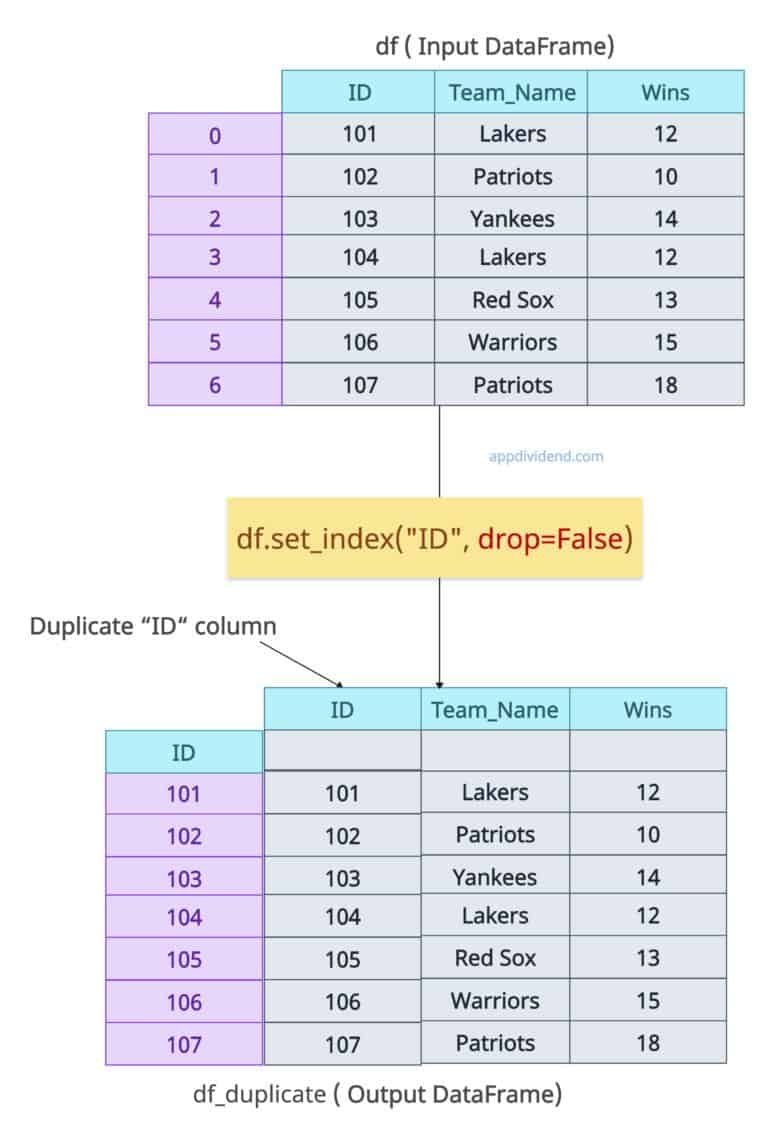 Pandas DataFrame set_index(): Setting an Index Column