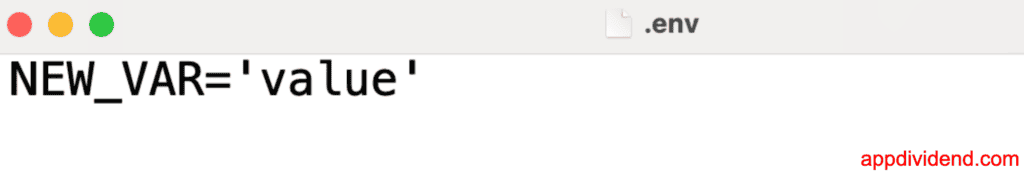 The output .env file